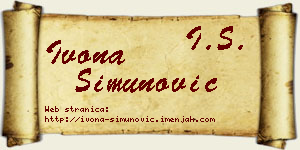Ivona Simunović vizit kartica